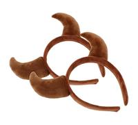 POPETPOP Fascia per Capelli Corna di Demone in Morbido Peluche Accessorio Cosplay Mucca per Feste Halloween Natale e Compleanni Design Divertente e Confortevole per Uso Prolungato