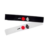 POPETPOP Fascia per Chioma Samurai 2 Pezzi Fascia Larga per Allenamento Karate e Copricapo Chef di Sushi per Sport, Cucina e Costume Carnevale