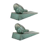 POPETPOP Fermaporta in Ghisa 2 Pezzi Cuneo Fermaporta Decorativo Effetto Volatile Resistente per Uso Domestico e Ufficio Protezione Muro e Porta