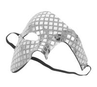 POPETPOP Festival Men Mirror Mask Adults Prom Dj Glitter Masquerade Cover Reflective Disco Carnival Fancy Sparkling Silver Cosplay Sparkly Ball Nightclub Up Dress Halloween For