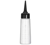 POPETPOP Flacone Applicatore Vuoto con Punta Inclinata Nera e Scala, Bottiglia di Plastica 15x5x4 Cm per Tintura Chioma, Shampoo e Balsamo, Facile da Spremere e Misurare per Uso
