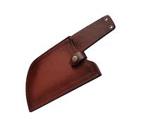POPETPOP Fodero per Coltello in Pelle Sintetica Chiusura a Scatto Marrone | Custodia per Mannaia e Coltelli da Cucina, Sottile e Liscia, per Trasporto e Riposo in Cucina