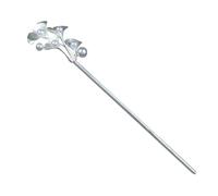 POPETPOP Forcina Chioma Cinese Bacchetta da Donna, Design Floreale Argento Elegante per Matrimoni e Cerimonie, Accessorio Classico Stile Retrò