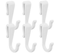 POPETPOP Ganci a S in plastica bianca, 4 x 2,8 cm, confezione da 6 pezzi, materiale antigraffio per mensole da cucina e aste per appendere utensili per cucina, bagno, camera da letto