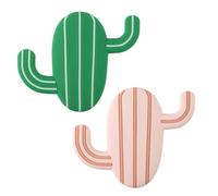 POPETPOP Ganci Decorativi e Moderni in Pvc a Forma di Cactus Appendi Chiavi 2 Ampio Spazio per Appendere Colore Casuale per Organizzare la Casa