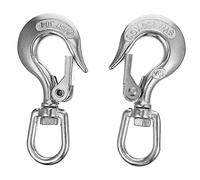 POPETPOP Ganci Di Sollevamento in Acciaio Inossidabile 304 Foro Grande, Set 2 Pezzi, Ganci Di Carico Rotanti Ad Alta Portata Per Gru, Camion e Attrezzature Di Sollevamento Pesi