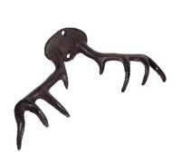 POPETPOP Gancio Appendiabiti da Parete in Ghisa Design a Corno di Cervo Vintage, Decorativo per Ingresso, Bagno e Corridoio, Completo di Accessori per Installazione Facile