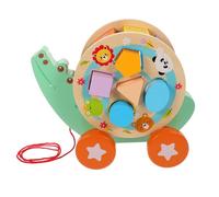 POPETPOP Giocattoli in Legno per Carrello Forma di Coccodrillo Gioco Educativo di Ordinamento Geometrico per Età Prescolare Sicuro e Facile da Usare per Apprendimento e Divertimento