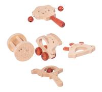 POPETPOP Giocattoli Sonagli in Legno per Ragazzo Ragazza, Set 5 Pezzi Sonaglio Musicale Educativo, Strumento di Prima Educazione per Ragazzo Ragazza Piccoli, Regalo Sicuro in Legno