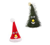POPETPOP Giocattolo Elettrico Oscillante di Natale 2 Pezzi Cappello Peluche e Albero Campanella Decorazione Natalizia Compatta per Interni e Regalo di Natale per