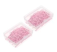 POPETPOP Graffette Ovale Piccole in Metallo Rosa 28mm Set 100 Pezzi Clip Organizzativa per Ufficio e Scuola Accessori per Notebook e Fermagli per Quaderni Portatili