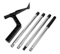 POPETPOP Gutter Cleaning Wand, Gutter Wand in Lega di Alluminio e Plastica, con Asta Estesa, per Rimuovere Foglie e Detriti da Grondaie e Sistemi di Drenaggio, Uso Commerciale