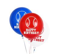 POPETPOP Kit 24 Palloncini in Lattice a Tema Baseball, Decorazioni per Feste Compleanno e Raduni, Palloncini Stampati Motivo Baseball per Ambienti Interni ed Esterni Colore Colore Casuale