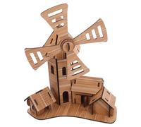 POPETPOP Kit Fai da Te Mulino a Vento 3D in Legno Bamboo Modello di Costruzione Stem per Puzzle Educativo Artigianale per Attività Scientifiche e Decorazione Casa