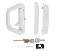 POPETPOP Kit Serratura per Porta Scorrevole in Lega di Zinco Bianco, Facile da Installare, per Bagni e Cucine, Set Completo per Blocca Ante e Privacy