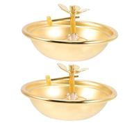 POPETPOP Lampada Olio con Stoppino in Cotone Regolabile in Lega Oro 2 Pezzi Design Retrò Vintage per Interni per Uso Religioso e Serate Accoglienti