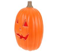 POPETPOP Lanterna a LED a Forma di Zucca Arancione per Halloween, Decorazione in Plastica Design Intagliato Unico, Luce Spettrale per Esterni e Case Infestate