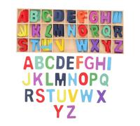POPETPOP Lettere in Legno con Vassoio di Conservazione Giocattolo Educativo Riutilizzabile per Apprendimento Precoce Creatività Manuale e Decorazione Casa Lettere Colorate di Medie
