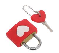POPETPOP Lucchetto a Forma di Cuore in Metallo Rosso con Chiave Mini Lucchetto per Coppia e Portagioie per Regalo San Matrimonio e Viaggi Design Romantico e Robusto