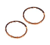POPETPOP Manici per Borse Fatti a Mano in bambù e Legno 13 Cm, Manici Rotondi per Accessori Fai da Te, Set 2 Pezzi per Borsette e Pochette Artigianali