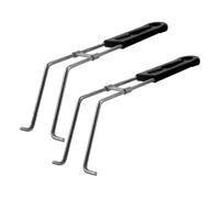 POPETPOP Manico per Cestello Friggitrice Staccabile 2 Pezzi in Acciaio | Impugnatura Ergonomica Antiscivolo, Clip per Griglia, Fissaggio Rapido, per Cestelli e Griglia in Cucina