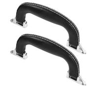 POPETPOP Maniglia per Valigia in Similpelle Nera e Plastica 2 Pezzi, Manico di Ricambio per Bagagli e Borse da Viaggio, Impugnatura Resistente per Trasporto e Custodia Multipla