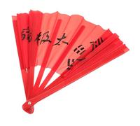 POPETPOP Mano Ventagli Pieghevoli Portatili Pieghevole Piccolo Tenuto Ventagli Pieghevoli Decorativi Ventilatore Palmare Ventaglio Pieghevole Fan Portatile Flessibile Plastica Rosso