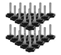 POPETPOP Manopola di Serraggio a Vite M8X40 MM in Plastica Nera Set da 20 Pezzi Maniglia a Stella per Mobili Macchinari e Attrezzature Impugnatura Ergonomica per Spazi Ristretti e
