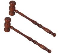 POPETPOP Martelletto da Giudice per Uso Sicuro e Confortevole Vintage in Legno Marrone 2 Pezzi Accessorio Artigianale in Aule di Tribunale e Attività Scolastiche