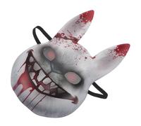 POPETPOP Maschera Coniglio Horror Sanguinante con Ventilazione Avanzata Accessorio Costume Rabbia Spaventosa per Halloween e Feste Tema Decorazione per Case Infestate