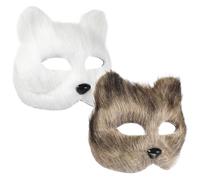 POPETPOP Maschera da Volpe per Feste a Tema e Performance Teatrali 2 Pezzi Leggera e Resistente in Lint Mezza Maschera Chic Design Elegante per Giovani e Donne