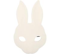 POPETPOP Maschera di Halloween per animali: maschera da coniglio bianco a mezza faccia da dipingere, accessorio per costumi e cosplay, per carnevale, feste in, Natale, zoo.