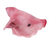 POPETPOP Maschera Rosa Testa di Maiale per Festival e Feste in Poliestere, Maschera Paurosa per Travestimenti e Performance a Mascherata