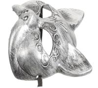 POPETPOP Maschera Volpe in Plastica Argento Scintillii, Design Retrò e Adattamento Sicuro per Halloween e Feste, Accessorio Decorativo e Giocoso