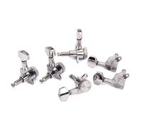 POPETPOP Meccaniche Quadrate per Chitarra Elettrica Argento Metallo di Meccaniche per Corde in Acciaio Stile Half Moon Grover Rondelle e Viti