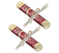 POPETPOP Mezuzah Ebraiche con Pergamena Kosher in Lega di Zinco Set da 2 Design Elegante e Decorazione Rossa per Benedizione della Casa e Arredamento Casa