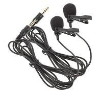 POPETPOP Microfono Lavalier 2pezzi Clip 3.5mm Nero per Tablet e Laptop, Cavo e Alta Sensibilità, per Registrazione Rap e Interviste