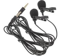 POPETPOP Microfono Lavalier Clip 2 Pezzi Jack 3.5mm per Registrazione Chiara su Laptop e Tablet, Portatile in Materiale Aps e Spugna per Interviste