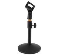 POPETPOP Microphone Desktop Stand With Adjustable Gooseneck Tube Liftable Metal Base For Home Live Broadcast Online Conference Podcasting And Recording