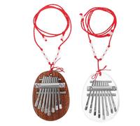 POPETPOP Mini Pianoforte Kalimba a Pollice 8 Toni in Legno Portatile Set 2 Pezzi Strumento Musicale Compatto per Principianti e Appassionati per Pratica e Relax