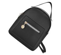 POPETPOP Mini Zaino PU Nero Donna, Zaino a Tracolla Regolabile, Multi-Tasca, Grande Capacità, per Scuola e Viaggi