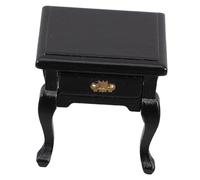 POPETPOP Miniature End Table with Drawer Scale French Country Dollhouse Nightstand for Living Room and Bedroom Decor