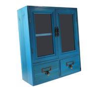 POPETPOP Mobiletto Da Parete in Legno Vintage Rustico Mobiletto Portaoggetti Basso Con Doppie Sportelle Per Casa Arredamento Decorativo Per Soggiorno e Cucina