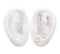 POPETPOP Modello auricolare in silicone morbido, modello di orecchio simulazione puntelli strumenti didattici gioielli visualizzazione orecchini 1 paio taglia L, bianco, HS1604UOT051HNP5LOGYKN4