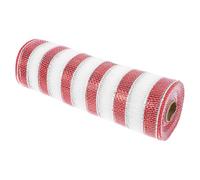 POPETPOP Nastro Decorativo in Rete Rosso e Bianco Nastro in Poliestere per Confezioni Regalo e Decorazioni Te Bobina Pratica per Creatività e Artigianato