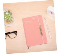 POPETPOP Notebook Portatile Rosa con Legatura Nastro Taccuino Diario Scrittura Settimanale per Studenti e Ufficio Diario Pianificazione Quotidiana e Note Personali