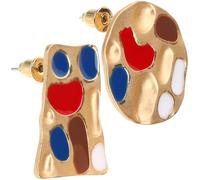 POPETPOP Orecchini Asimmetrici Funky Da Donna in Metallo, Design Piastra Artistica Senza Piombo, Accessorio Unico Per Feste, Moda e Uso Quotidiano, Regalo Per Adolescenti Creativi
