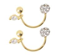 POPETPOP Orecchini Donna Argento Dorato con Cristalli Scintillanti Design Mezza Curva Eleganti e Ipoallergenici per Ogni Occasione e Stile