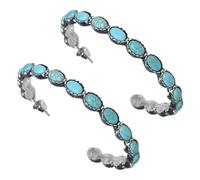 POPETPOP Orecchini Donna Vintage Forma di C con Turchese Gioielli in Metallo Raffinato Design Unico e Delicato per Look Elegante e Quotidiano