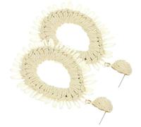 POPETPOP Orecchini in Rafia a Goccia Stile Bohémien Leggeri e Pendenti Accessori Estivi da Spiaggia per Donna Gioielli Moda Unici e Confortevoli per Uso Quotidiano e Occasioni Speciali